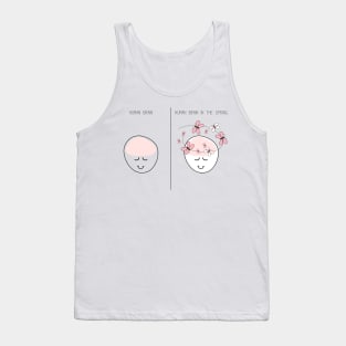 Funny illustration of state of the human brain in the spring Tank Top